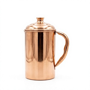 Eco-Friendly 1.7L Copper Water Pitcher Heat Resistant Handmade Classic Design with Lid for Wedding and Party Drinks - Product Image 2