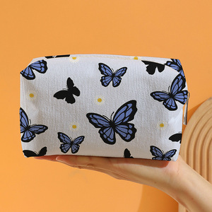 Bolsa <span class=keywords><strong>de</strong></span> Maquillaje Azul con Mariposas para Mujer, Bolsa <span class=keywords><strong>de</strong></span> Almacenamiento <span class=keywords><strong>de</strong></span> Pana, Bolsa Cosmética Octogonal con Cierre, Bolsa <span class=keywords><strong>de</strong></span> Almacenamiento <span class=keywords><strong>de</strong></span> Cosméticos Grande <span class=keywords><strong>de</strong></span> Poliéster - Product Image 5