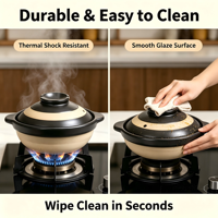 Ensemble de casseroles en céramique de style japonais, faites à la main, résistantes aux hautes températures, de qualité commerciale, durables, pour cuisinière à induction