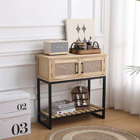Meuble de salon moderne nordique rustique en bois, console d'entrée avec tiroirs et étagères de rangement, gain de place, style Shaker