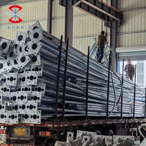 Su misura all'aperto 4m 5m 6m 7m 8m 9m 10m 12m doppio braccio singolo zincato Post acciaio solare lampione palo prezzo - Product Image 3