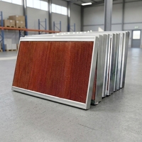 Panneau de refroidissement par évaporation en cellulose pour élevage avicole, poulets de chair et poules pondeuses, pour sol de ferme, avec ventilation en nid d'abeille et fonction de refroidissement mural