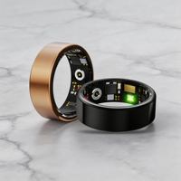 Bague connectée étanche IP68 avec suivi de la fréquence cardiaque, de l'oxygène sanguin (SpO2) et du sommeil, livrée avec étui de charge en option