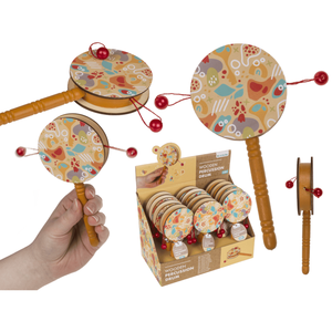 Tambour à percussion en bois, 16x7,5 cm, - Product Image 1