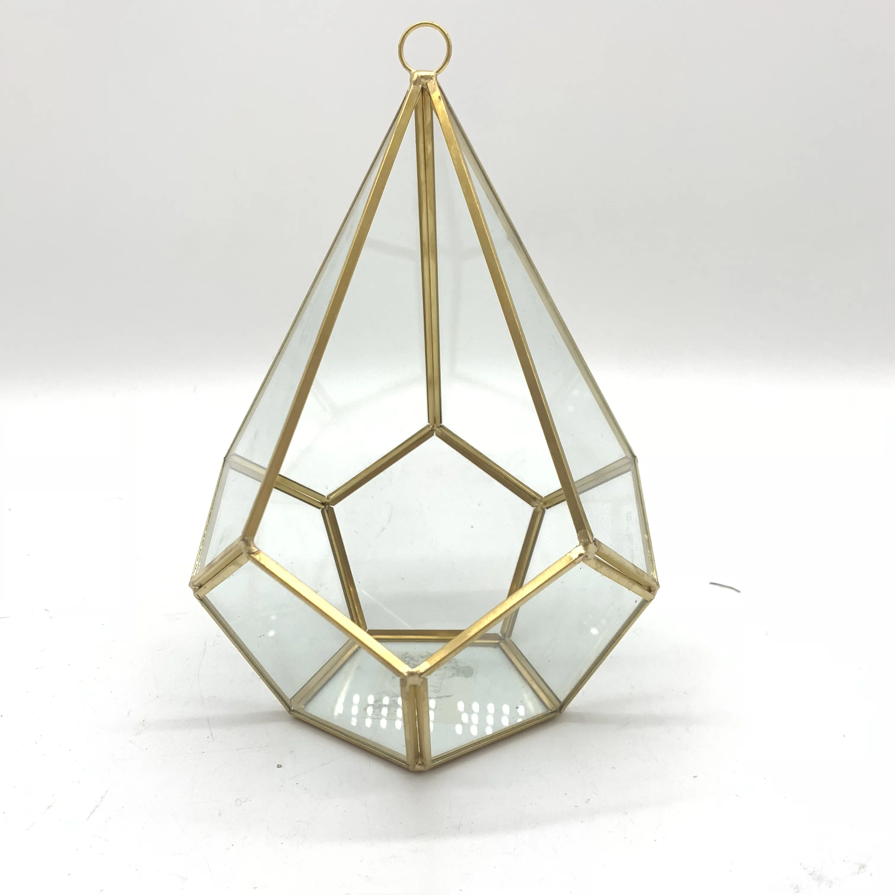 Geometric glass cover glass greenhouse trinket micro succulent immortal vase creative jewelry craft basin