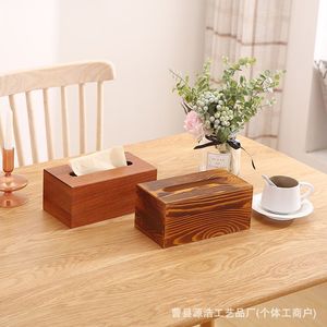 Caja de pañuelos de madera maciza de color natural, multifuncional, para uso en el hogar, sala de estar, dormitorio, mesa de centro - Product Image 2