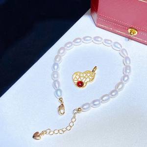 Bracelet en perles d'eau douce de style vintage avec incrustation de perles de millet, compétition folle pour les pendentifs et les breloques en perles - Product Image 5