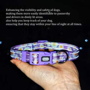 Olahibi-Juego de correa para collar de perro, correa a juego de 5 pies o 150cm, patrón floral, nailon duradero con rayas reflectantes, 4 tamaños para - Product Image 6