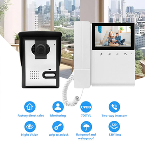 Interphone vidéo classique Abe Best à <span class=keywords><strong>d</strong></span>éverrouillage par une seule touche, interphone <span class=keywords><strong>de</strong></span> <span class=keywords><strong>porte</strong></span>, interphone bidirectionnel, système <span class=keywords><strong>de</strong></span> sécurité domestique pour <span class=keywords><strong>porte</strong></span> <span class=keywords><strong>d</strong></span>'<span class=keywords><strong>entrée</strong></span> - Product Image 2