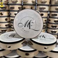 White 6 Inch Drums Wedding Favor Musical Instrument Wooden Single Row Handheld Drum Noise Maker Party Favor Price