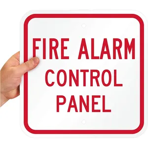 Facp, señal de panel de control de alarma contra incendios, aluminio libre de óxido. 040, señalización FACP resistente a la decoloración