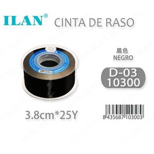 Ruban en satin Ilan 3,8 cm 25Y noir pour la création de décorations - Product Image 3