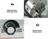 Mini-machine CNC 1100W, tour à métaux semi-automatique 400 600 800MM avec filetage automatique et outil automatique de fabrication
