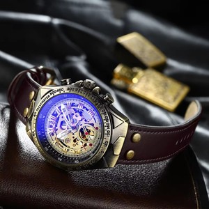 Vente en gros 30m étanche lumineux rétro transparent squelette automatique <span class=keywords><strong>montre</strong></span> mécanique pour hommes - Product Image 6