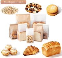 Sacs d'emballage alimentaire en papier kraft gaufré personnalisé/PE composite, résistants à la graisse et de qualité alimentaire