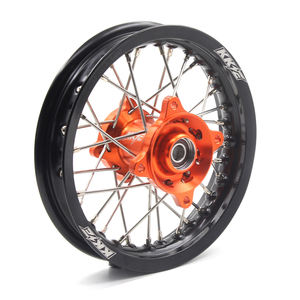 Ensemble de roues de moto pour enfants KKE 12/10 compatibles avec KTM50 SX 2014-2023 moyeu orange usiné CNC <span class=keywords><strong>jante</strong></span> noire - Product Image 6