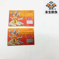 Carte à gratter promotionnelle en papier d'art, impression recto-verso, pour loterie