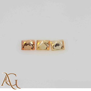 Venta al por mayor de zafiro amarillo natural, corte princesa cuadrado, piedra suelta facetada, gema preciosa para la fabricación de joyas, de 1 mm a 6 mm, certificada. - Product Image 5