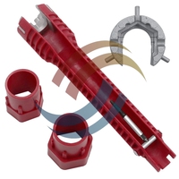 Meracly – Kit d'outils multifonction 8-en-1 pour réparation de cuisine et salle de bain, clé à robinet d'évier, clé à tuyaux, clé à caniveau OEM