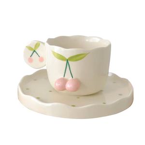 M mignon <span class=keywords><strong>Mate</strong></span> tasses à café soucoupe cadeau motif moderne réutilisable Camping lait dîner café Mu verres fournitures de cuisine verres - Product Image 5