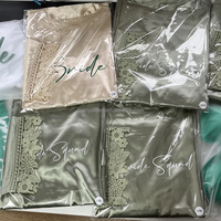 Pengiriman Cepat 16 Warna Solid Renda Berhias V-neck Panjang Selutut Mewah Sutra Lembut De Satin Jubah Pengantin Wanita Baju Tidur Jubah Anak