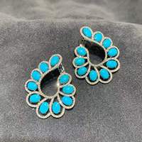 Bijoux fins sur mesure en or 18 carats avec turquoise Sleeping Beauty naturelle non traitée et certificat de pierres précieuses