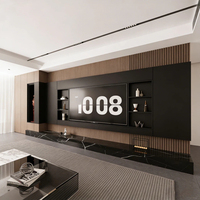 Sistema de Pared para TV Minimalista Moderno, Mueble para TV con Almacenamiento Completo, Solución de Muebles Personalizados para Sala de Estar