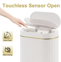 Poubelle de capteur de voiture intelligente automatique sans contact Portable pour salle de bain Abs déchets en plastique ordures blanc poubelle électrique