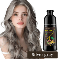 Fabricant 500ml professionnel permanent à base de plantes huile de gingembre naturel noir cheveux shampooing teinture cheveux couleur shampooing pour hommes et femmes
