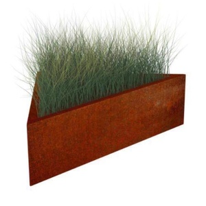 Maceta rectangular de acero-Bario Corten, duradera y resistente a las inclemencias meteorológicas. Adecuada para balcón y jardín. - Product Image 2