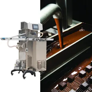 Máquina de temperamento automática do chocolate da lst real, máquina enroubadora do chocolate com túnel de resfriamento