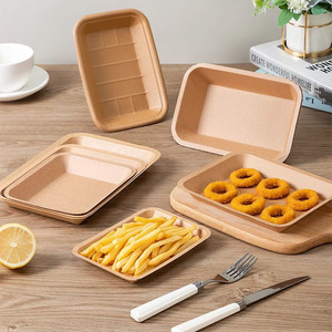 Assiettes à dîner en papier pour aliments chauds bon marché barbecues jetables en papier <span class=keywords><strong>kraft</strong></span> PLA maison et cuisine pour pique-nique - Product Image 2
