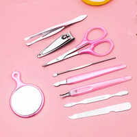 Cadeau en gros, 8 pièces, forme de pomme, souvenir de mariage, coupe-ongles, ciseaux, pousse-cuticules, ensemble de manucure