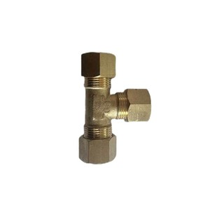 Nissin Brass T-Type Pipe Connector 1/8 Equal Diameter Compression Fitting For Garden Water Pipes - Product Image 1