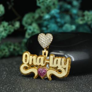 Pendentif personnalisé en argent sterling 925 de luxe, diamant moissanite taille brillant rond, serti de diamants, bijoux hip-hop personnalisés - Product Image 2