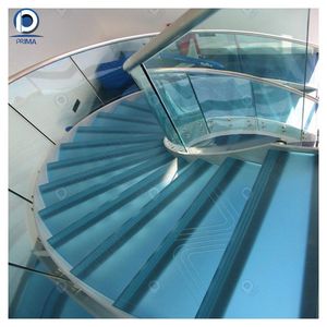 <span class=keywords><strong>Escalier</strong></span> de villa incurvé en acier galvanisé de conception moderne personnalisée haut de gamme PRIMA, <span class=keywords><strong>marches</strong></span> fermées en verre trempé, durable - Product Image 5