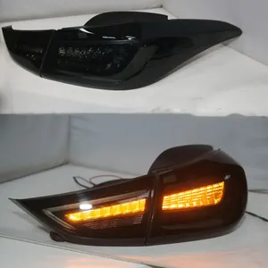 1 זוג LED טאיליט עצרת עבור יונדאי Elantra Avante MD 2011-2014 שנה אחורי מנורת חזרה שחור Sequantial הפיכת זנב אור