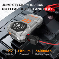 Démarreur compact et compresseur d'air combinés, 1400A de crête, 18000mAh, entrée Type-C pour voitures essence et diesel
