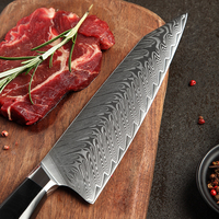Couteau de chef professionnel en acier Damas de 8 pouces, manche G10 de qualité supérieure, ensemble de couteaux de cuisine
