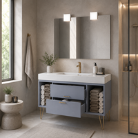 Applique murale LED carrée minimaliste à faisceau haut/bas pour miroir de salle de bain et décoration de couloir