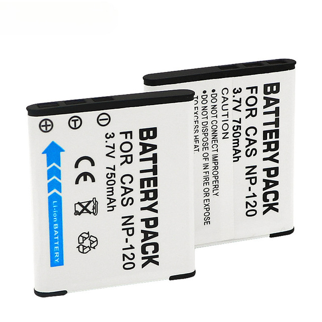 3.7V 750mAh NP-120 Digital Battery NP120 Lithium-ion Batteries for EX-S300 ZS15 HDV-CP310 HD-A260 Cameras