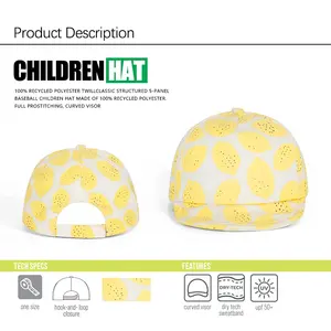 Full Custom Floral Summer Beach Children Pattern Print Summer Visor Baby Snapback Cap Hat