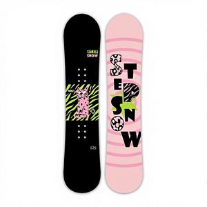 Nouvel ensemble de <span class=keywords><strong>snowboard</strong></span> pour enfant, motif dessin animé, pour park, plan et à motifs floraux, niveau intermédiaire, planche unique - Product Image 1