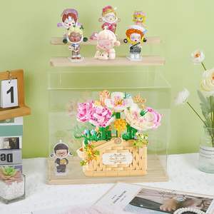 Vitrine acrylique transparente 3 niveaux présentoir risers vitrine boîtes acryliques organisateur <span class=keywords><strong>de</strong></span> stockage anti-poussière pour figurines Pop - Product Image 4