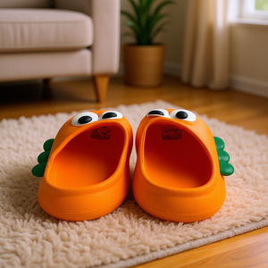 Pantofole da cartone animato per bambini, arancioni, in PVC, punta tonda, suola antiscivolo in EVA, per tutte le stagioni, da indossare in casa, taglie 18-35, fodera in rete. - Product Image 2