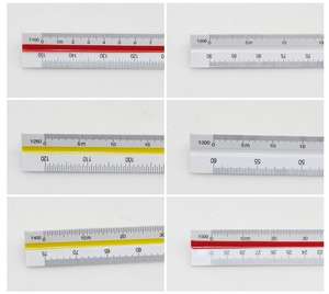 Regla Triangular de Plástico de 10 cm/4 Pulgadas, Promocional, Grande y Pequeña, Colorida, de Tres Bordes, para Arquitectos e Ingenieros, con Estuche de PVC - Product Image 5