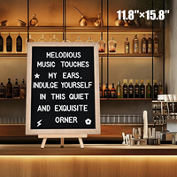 Tableau d'affichage en feutre personnalisable avec cadre en bois véritable, tableau de messages modifiable, support pliable et fixation murale, chiffres, mots, symboles