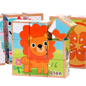 Puzzle Cube en bois 3d pour tout-petits 6 puzzles en 1 Puzzle Cube en bois éducatif jouets pour enfants