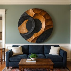 Scultura <span class=keywords><strong>da</strong></span> <span class=keywords><strong>Parete</strong></span> <span class=keywords><strong>in</strong></span> <span class=keywords><strong>Legno</strong></span> Artigianale Stile Art Déco, Opera d'Arte Unica per Anniversario, Decorazione <span class=keywords><strong>da</strong></span> <span class=keywords><strong>Parete</strong></span> con Caratteristiche Artistiche - Product Image 5
