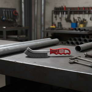 Brosse métallique Usag 993a avec manche rouge pour le nettoyage et l'ébavurage des métaux - Product Image 3